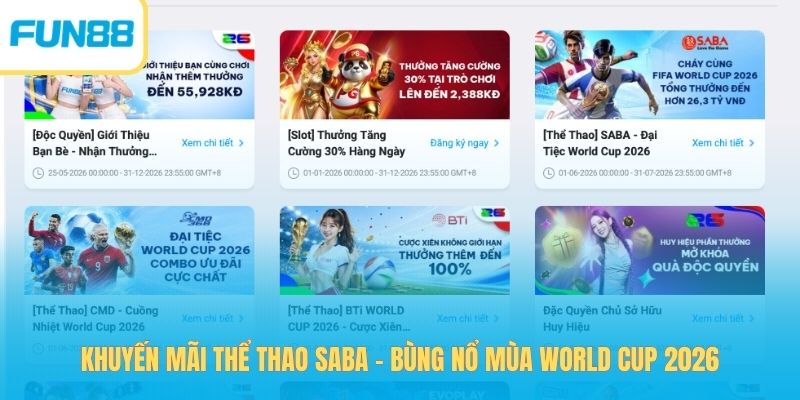 Khuyến mãi thể thao SABA