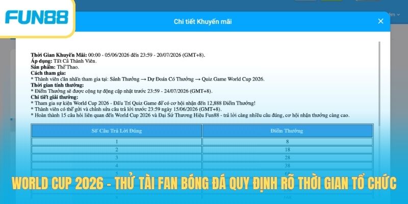 World Cup 2026 - Thử tài fan bóng đá quy định rõ thời gian tổ chức